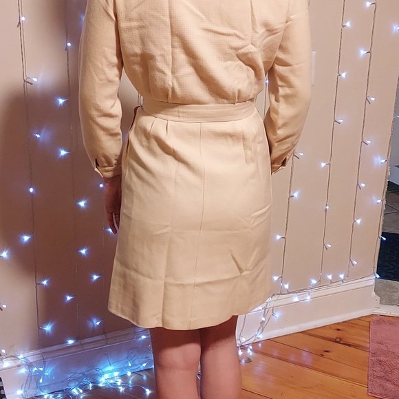 Rare Vintage Courreges Paris 60s Fully Lined Wool Long Sleeve Blouson Dress - Picture 2 of 10